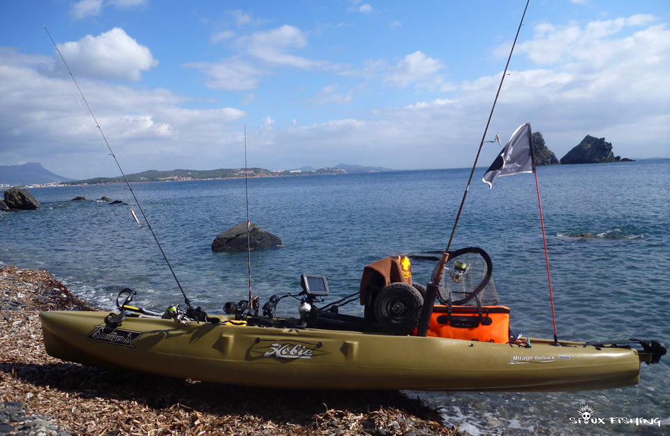 Pêche en kayak en mer méditerranée