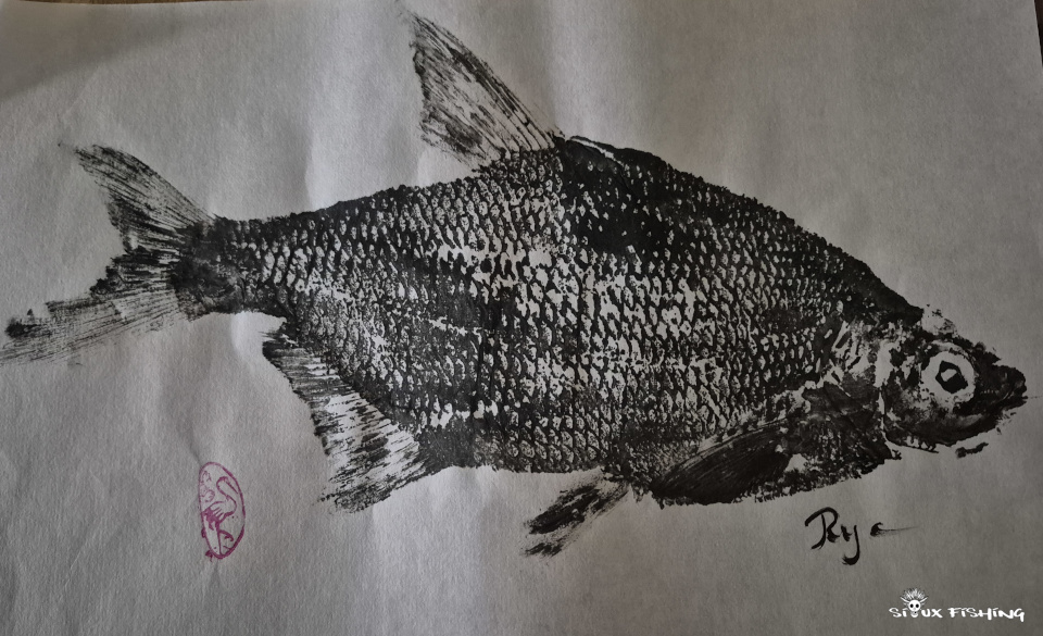 Gyotaku de brème commune